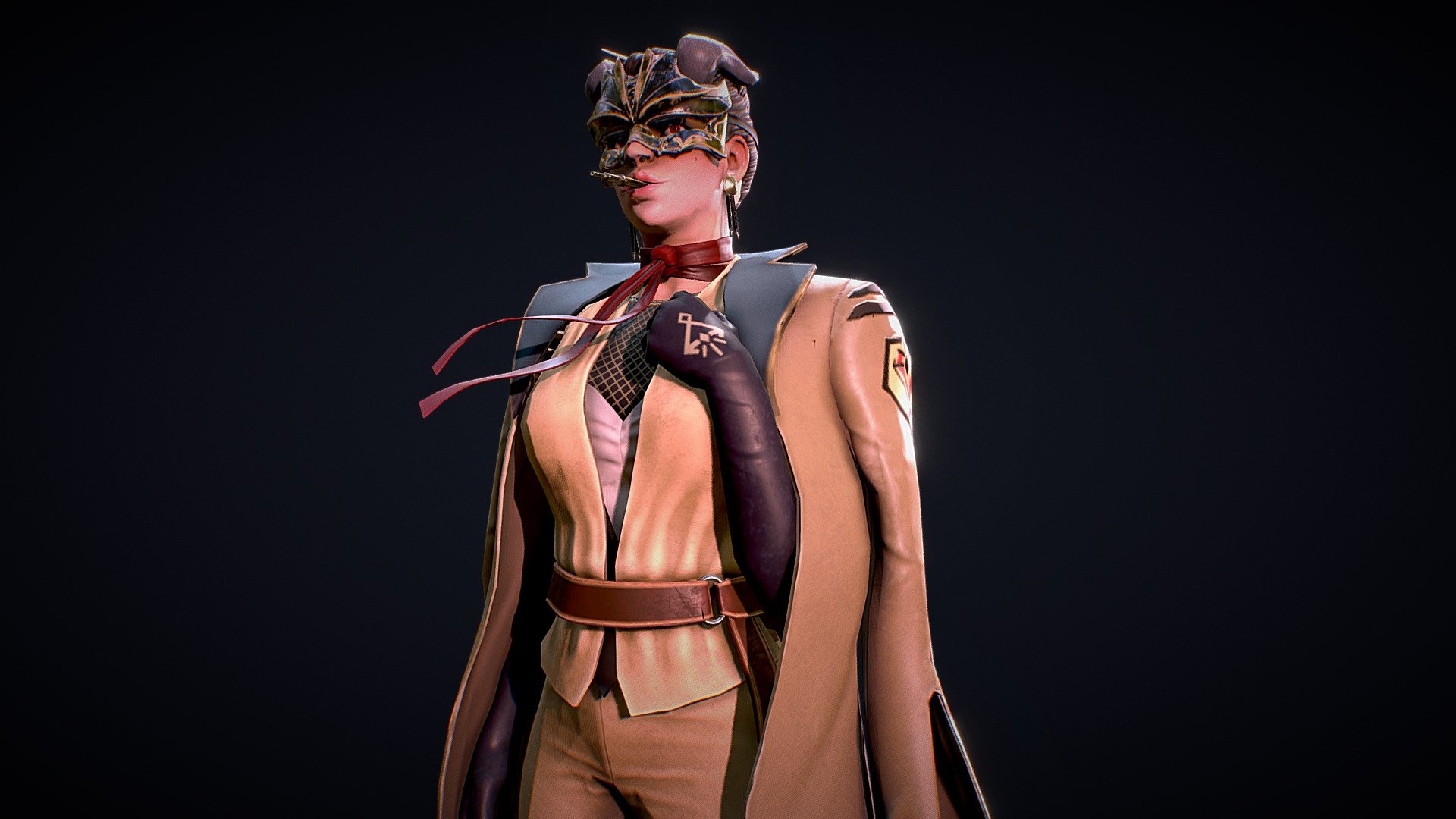 Military Lady 3d model