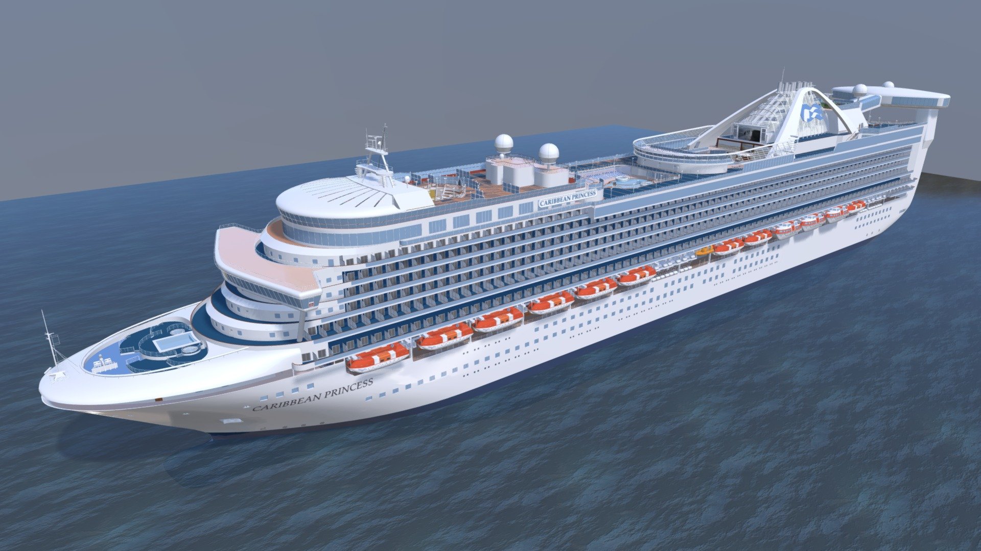 Caribbean Princess Cruise Ship 3d model