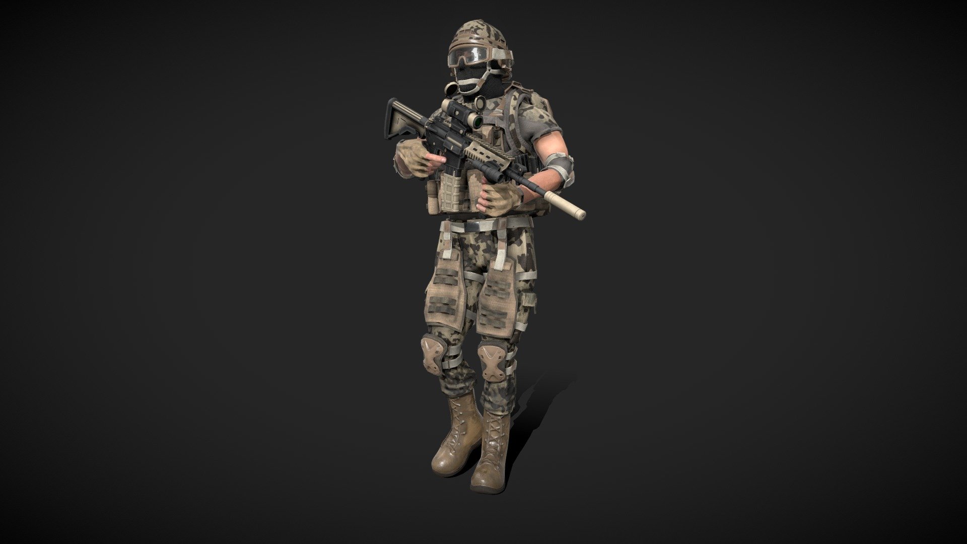 US Marine Soldier 3d model