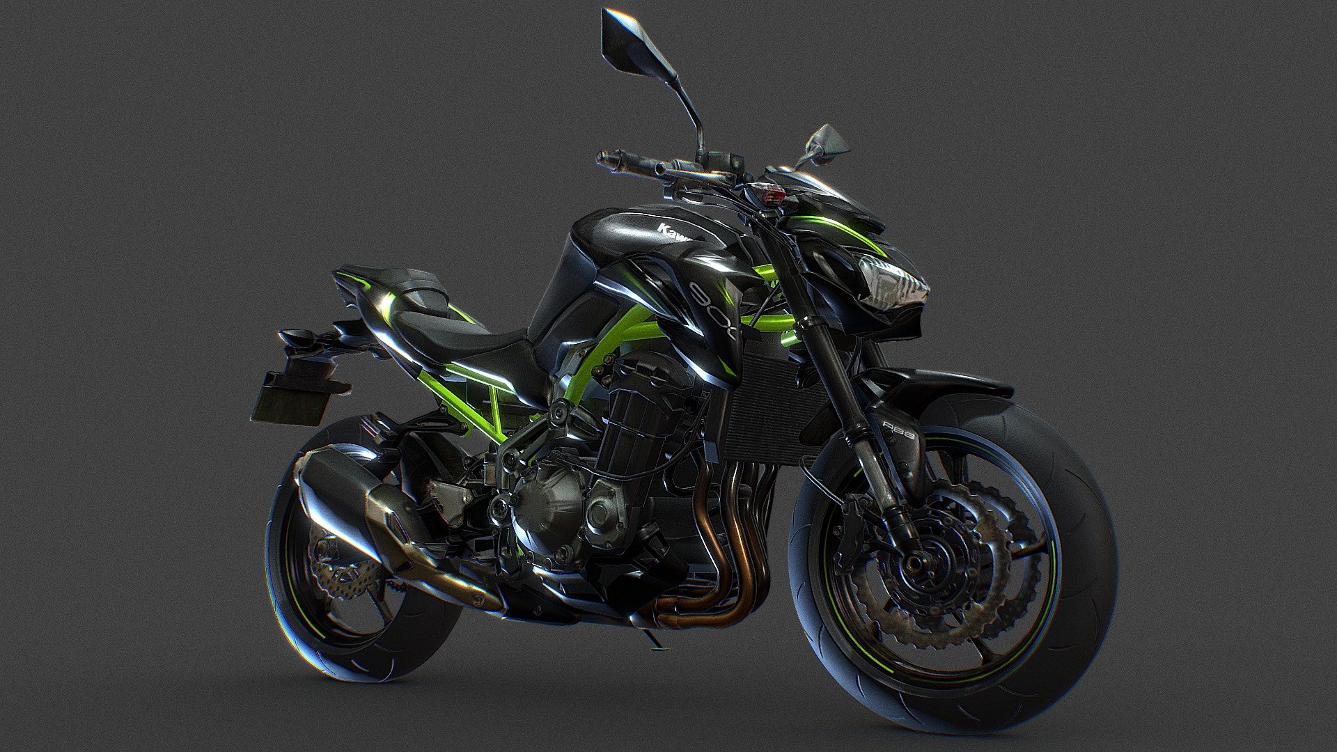 Kawasaki Z900 3Dscan (retopology model) 3d model