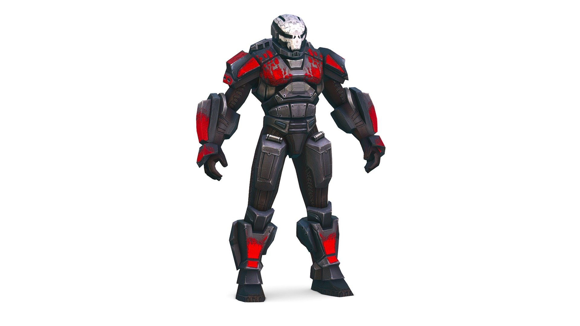 Low Poly Man Cyborg  Trooper Soldier 3d model