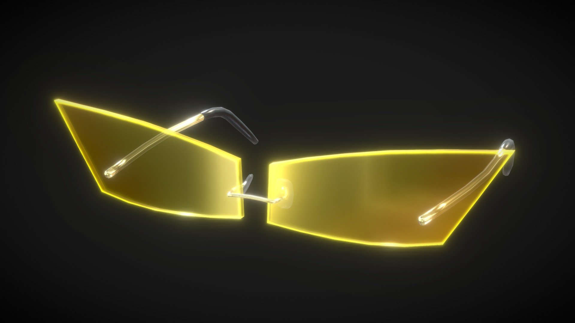 Yellow Sunglasses 3d model