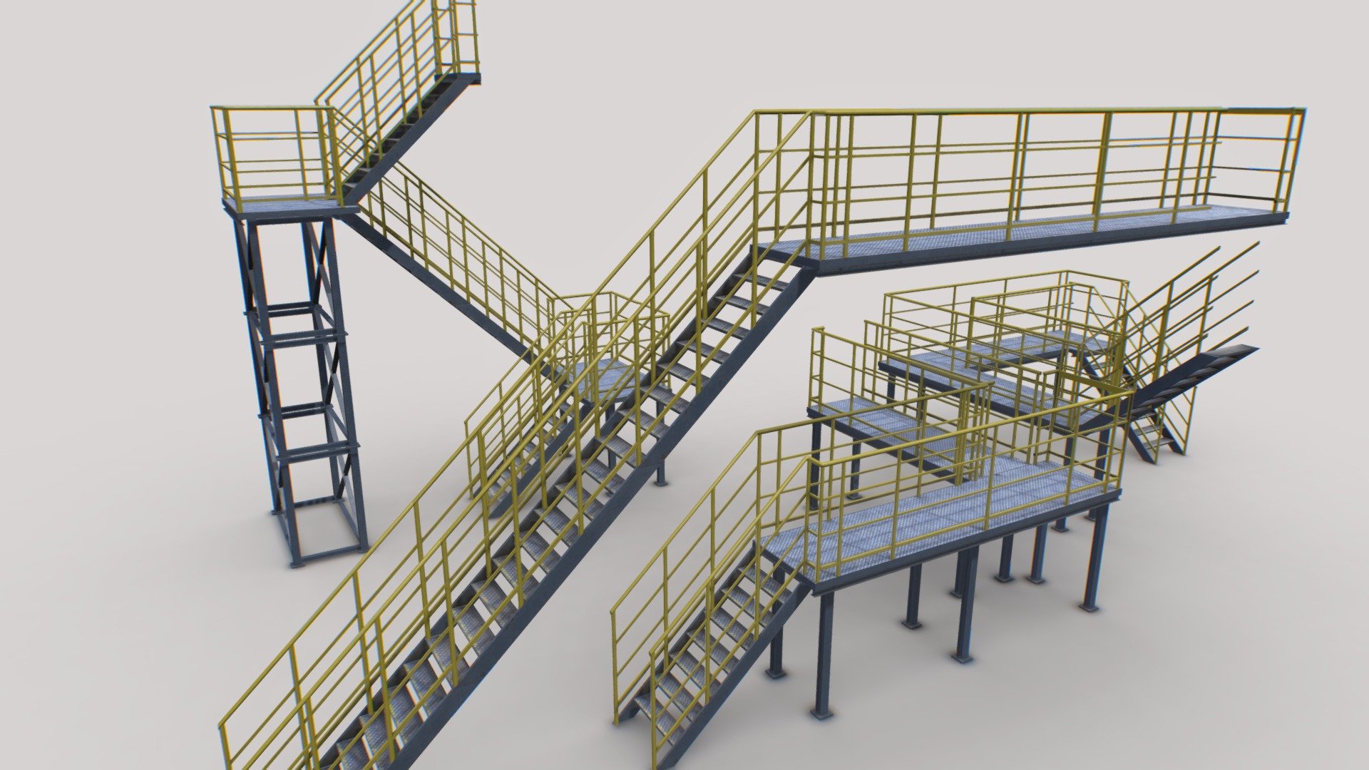 Industrial Stairs Modular 2 3d model