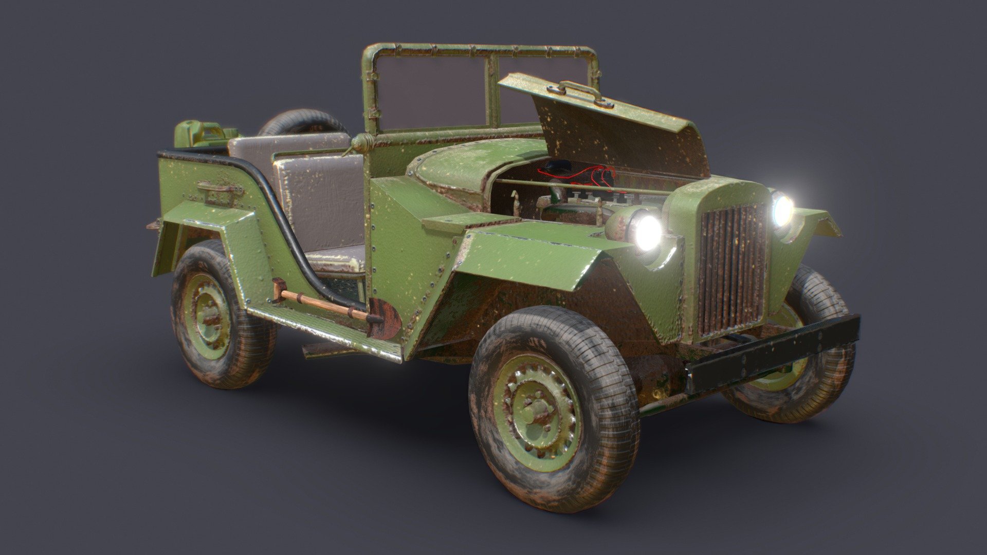 No Budget Soviet Jeep 3d model