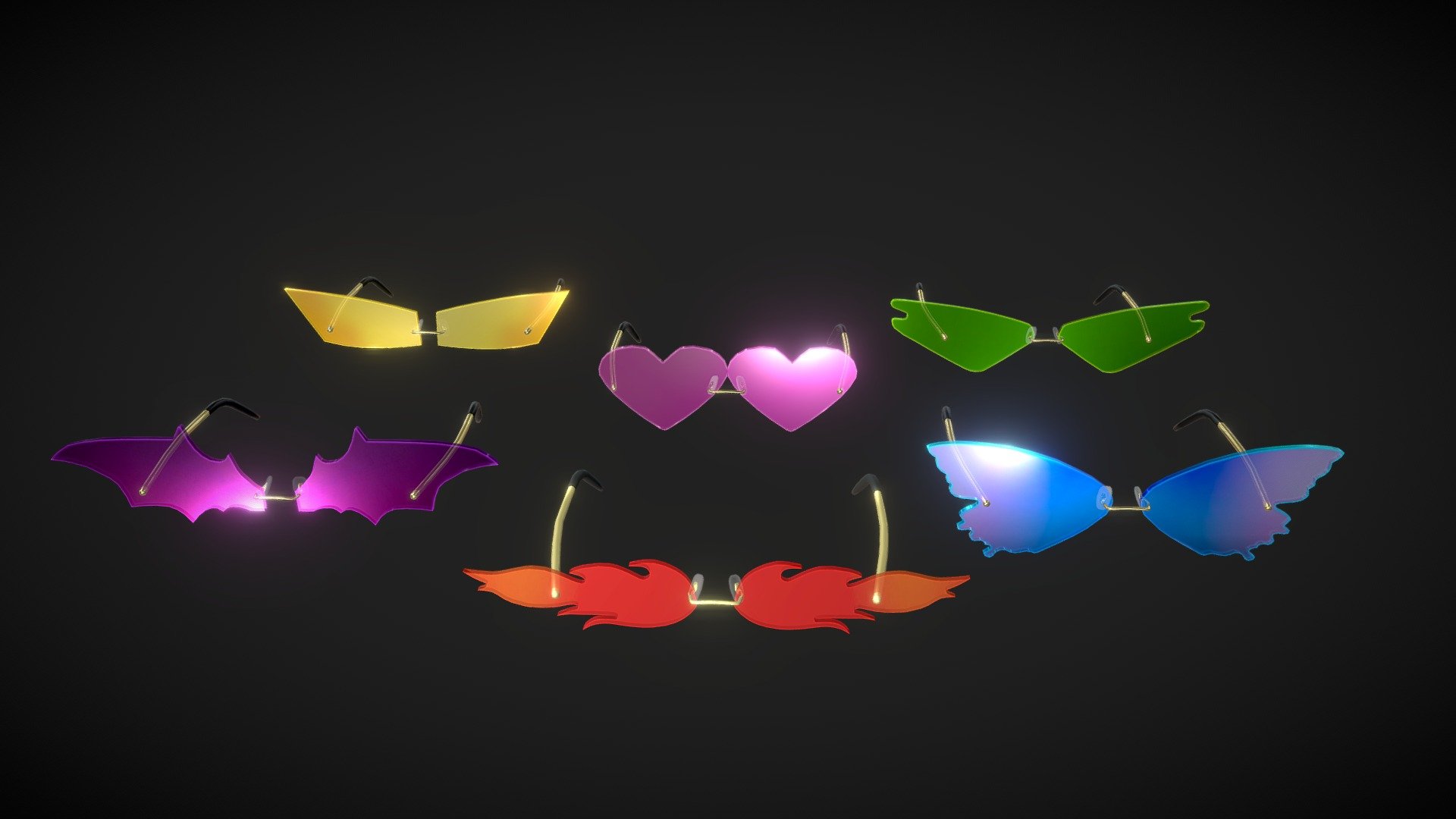 Sunglasses Pack 3d model