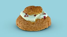 Raspberry Cream Bun