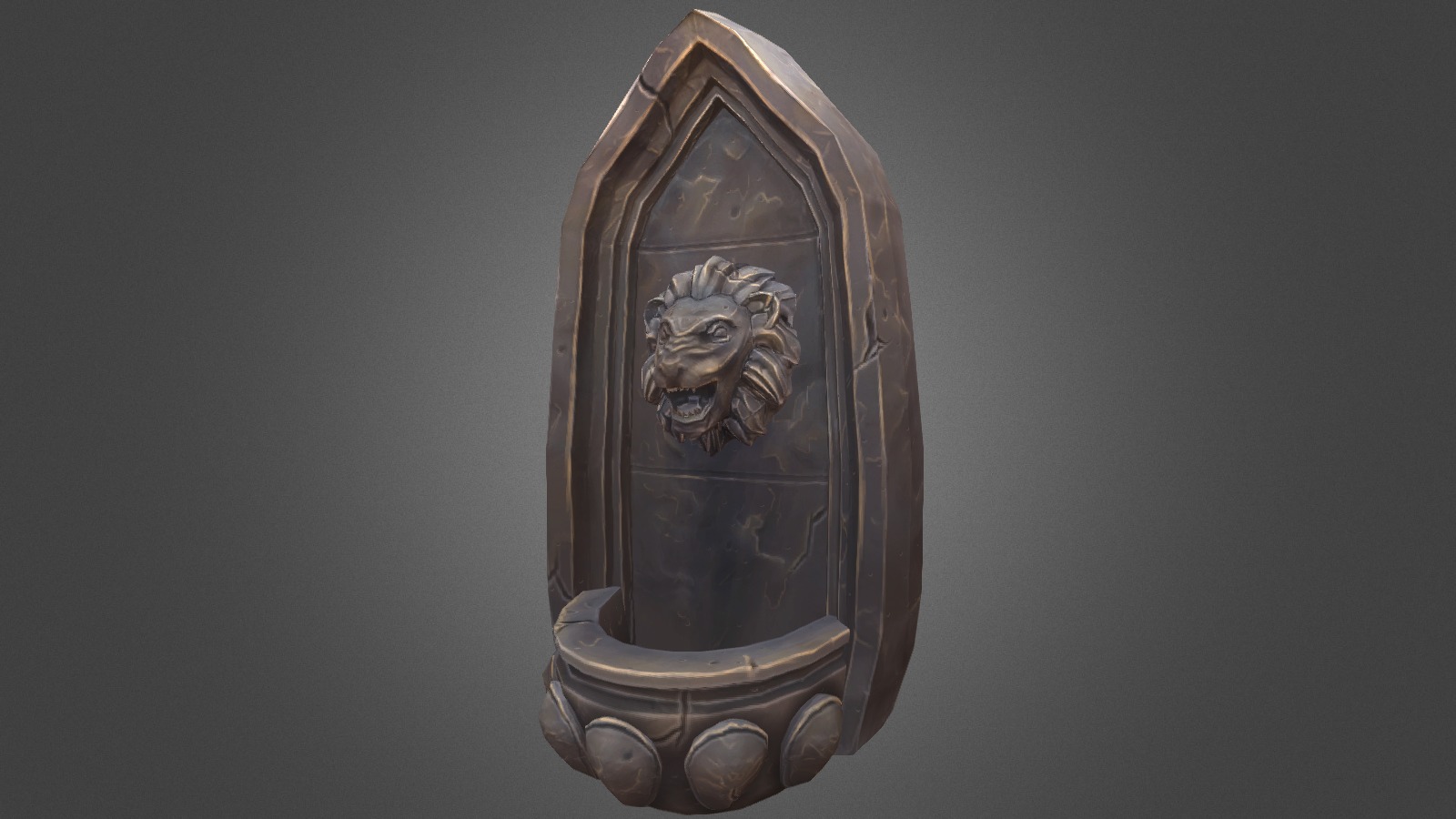 Lion Fountain Mesh 3d model