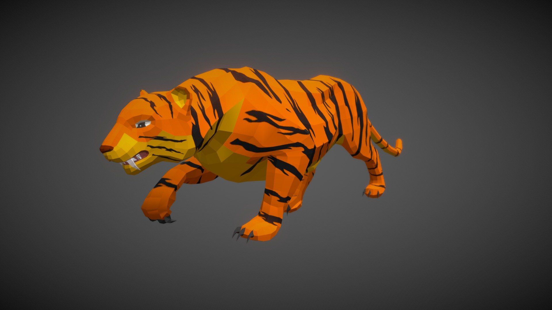 Tiger Combat Walk 3d model