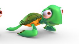 Hi-Poly Subdivision 3D Model Turtle Cartoon