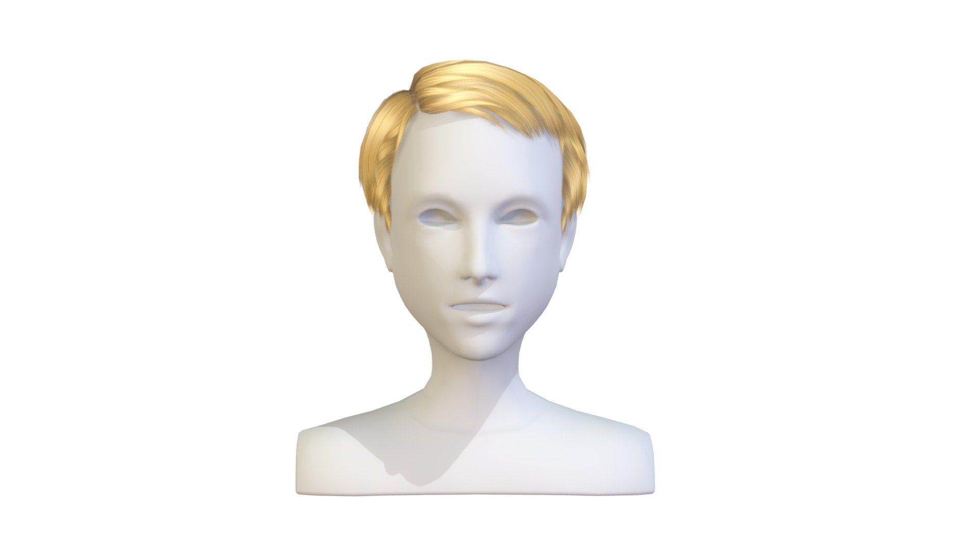 cartoon lush man 010 haircut of short lenght 3d model