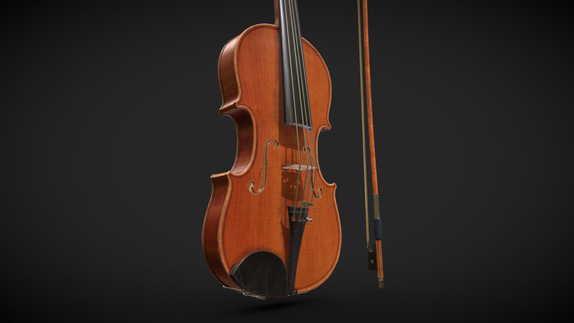 Violin 3D Low poly 3d model