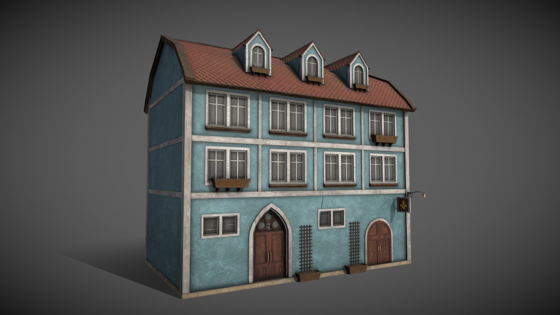 German House style 9 snow 3d model