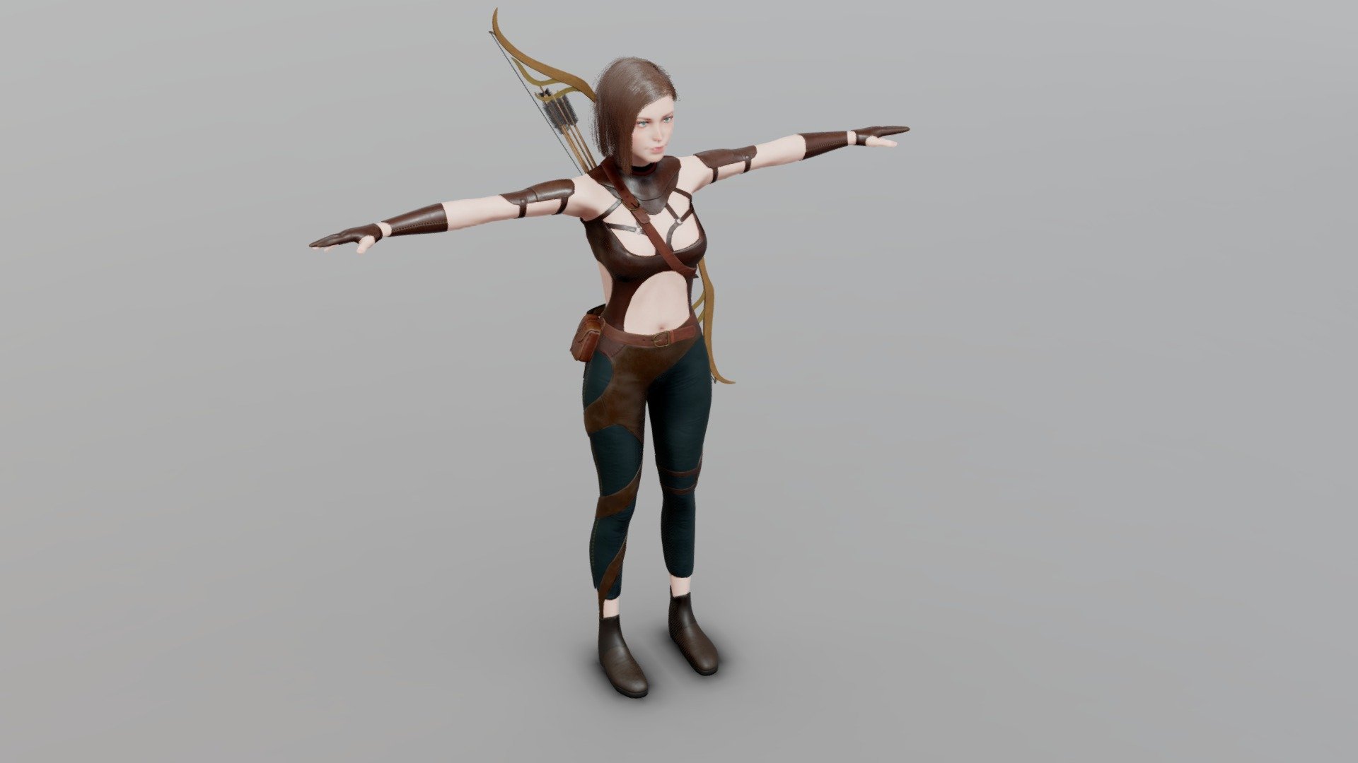 Elf archer Game Ready Low Poly 3D model 3d model