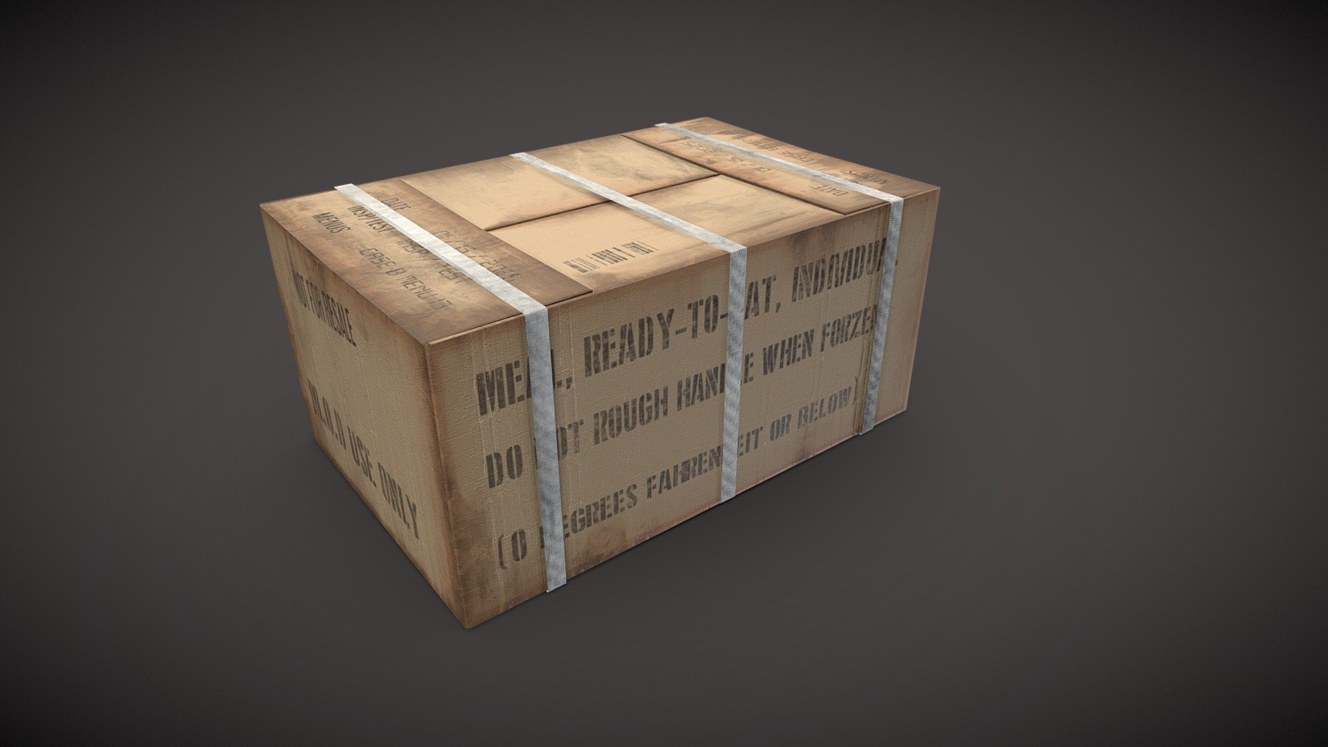 Ration cardboard box 3d model