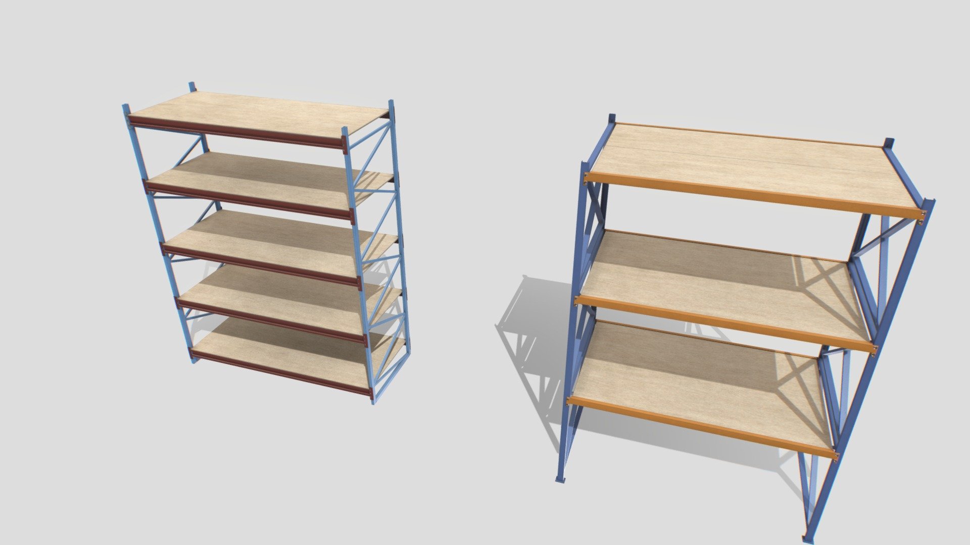 Industrial shelves 5 3d model