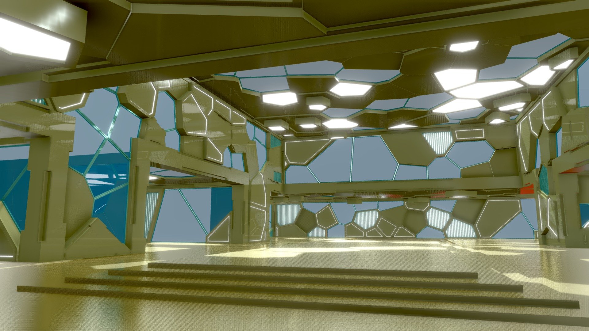 Futuristic Interior 3007 3d model