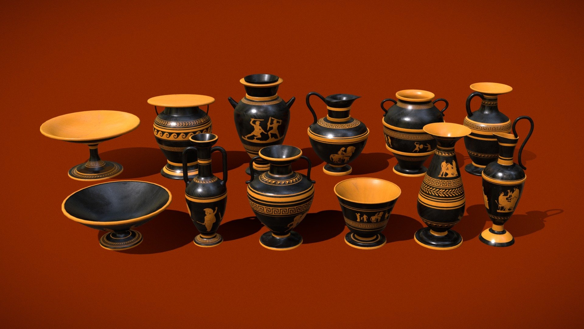 Greek Pottery 3d model