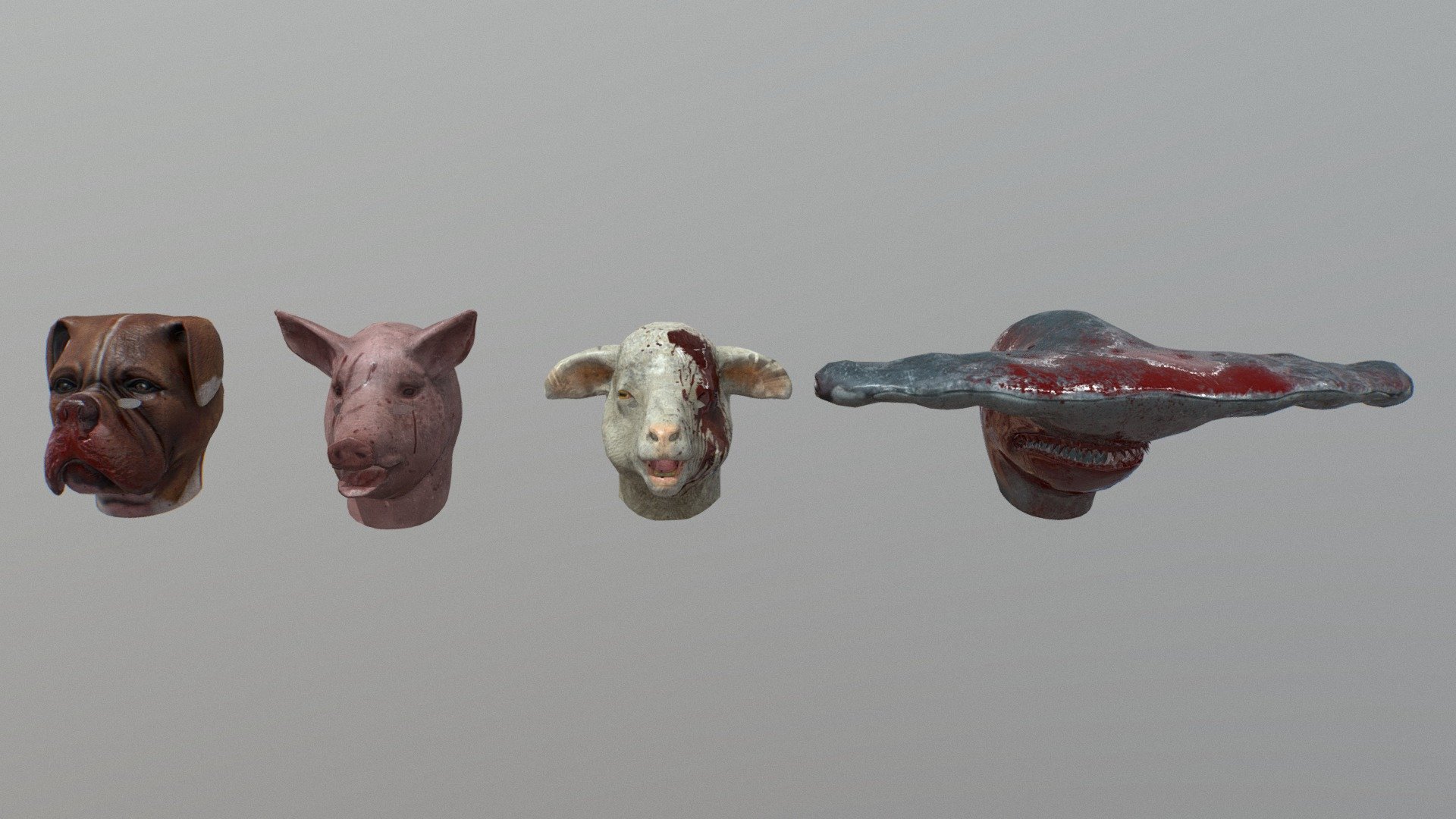 Scary Animal Masks 3d model