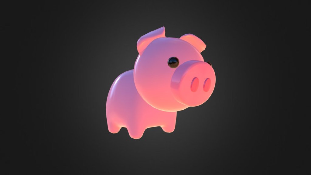 Little Cartoon Pig 3d model