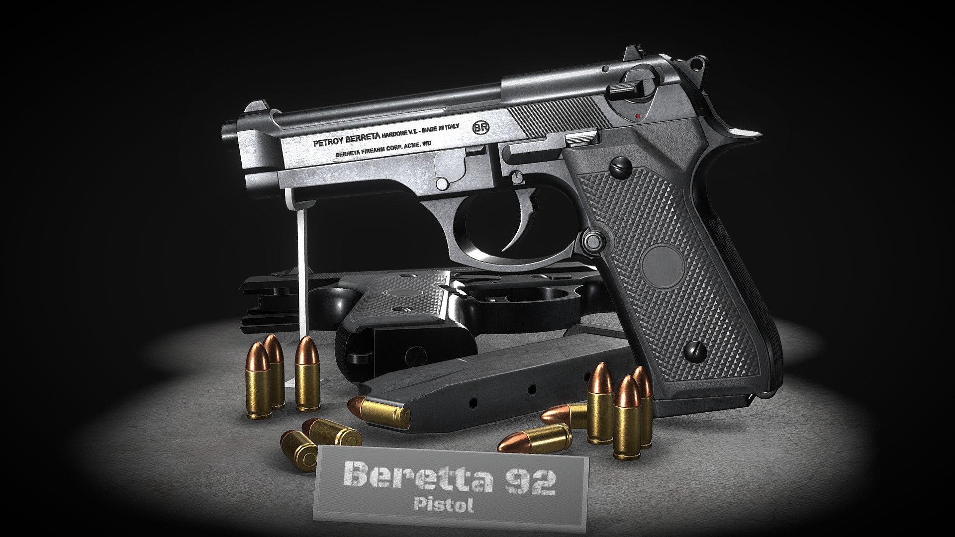 Beretta 92 Pistol 3d model