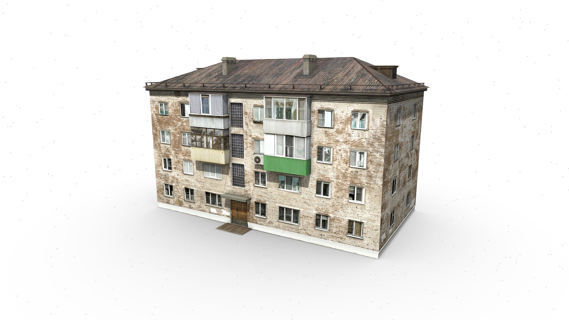 Four-storey Residential Building 3d model