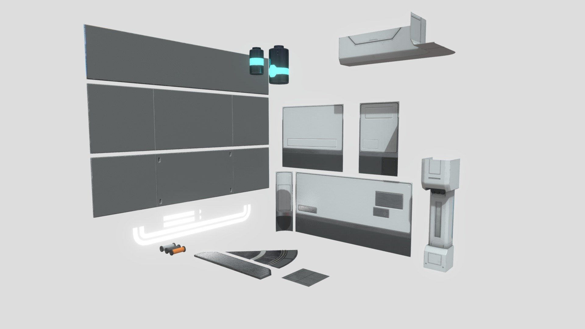 Sci Fi Laboratory Modular Kit 3d model