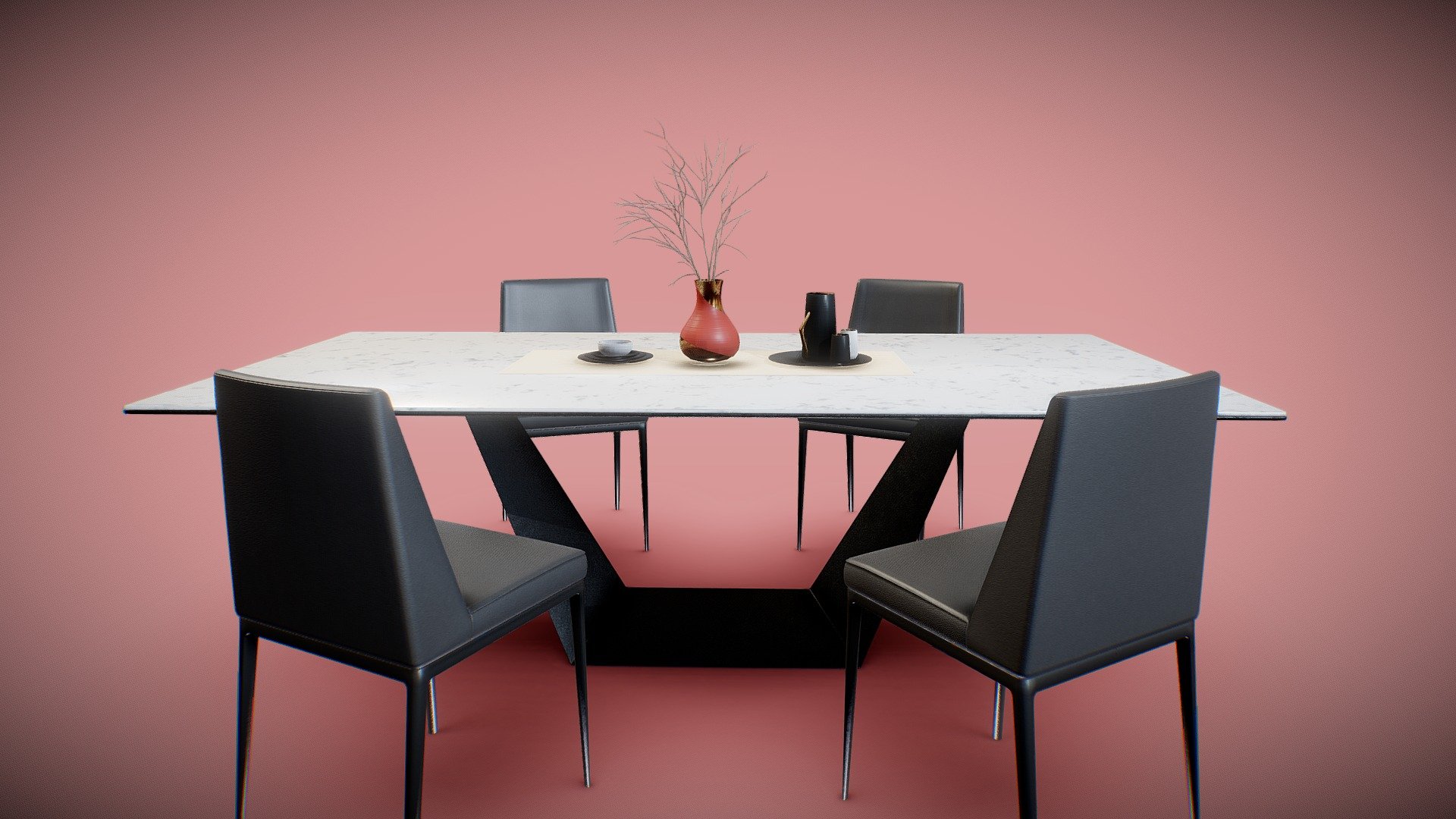 Modern Elegant Dining Table 3d model