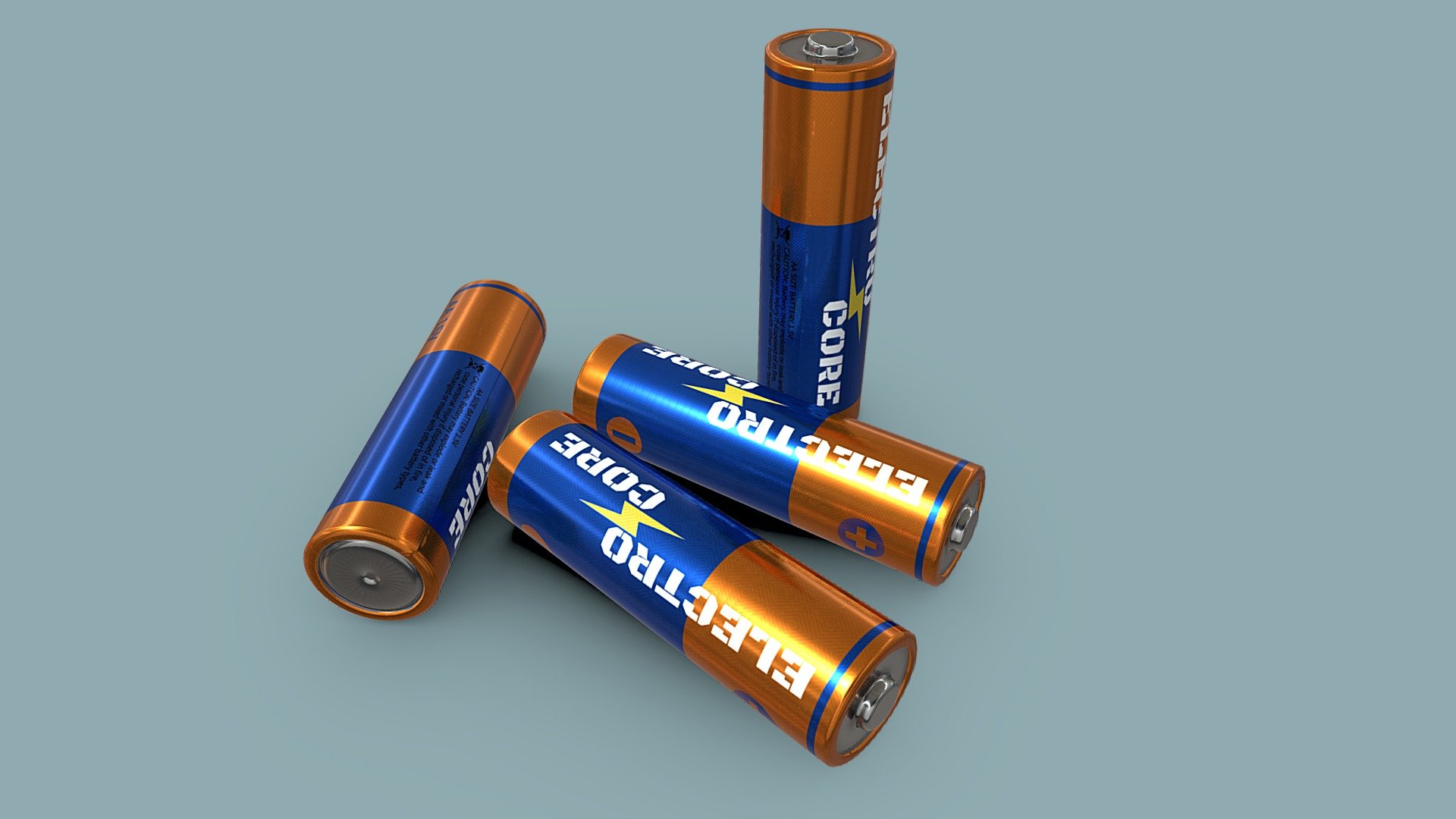 Double AA batteries 3d model