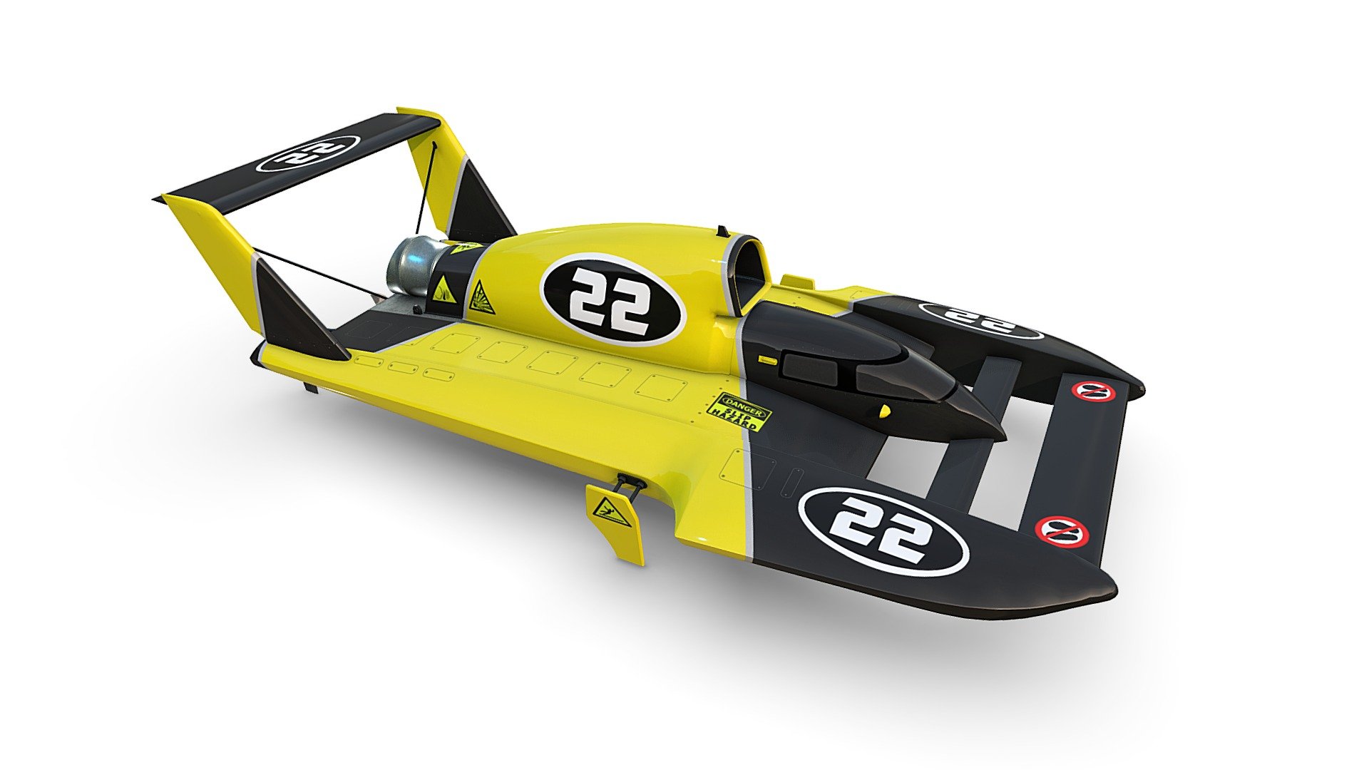 Hydroplane Racing Boat 22 3d model