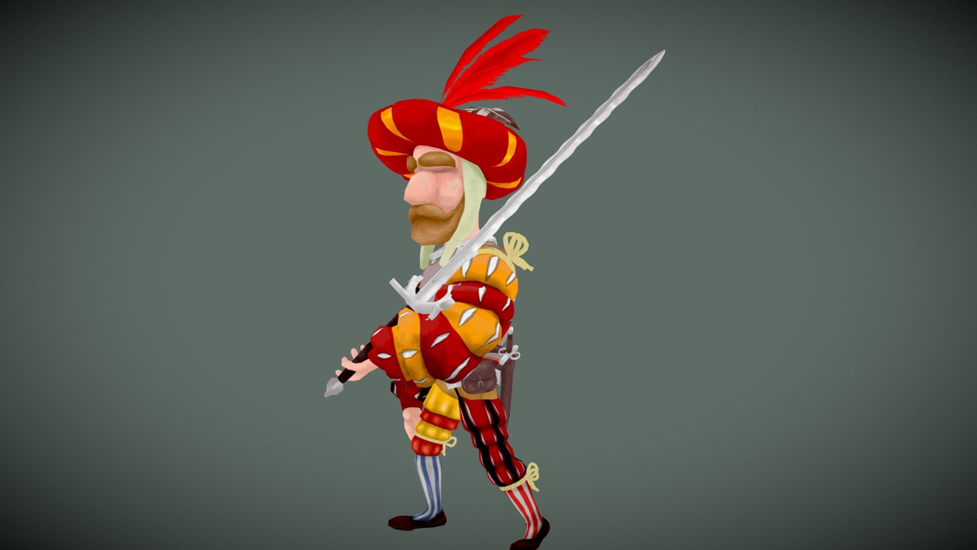 landsknecht zweihander 3d model