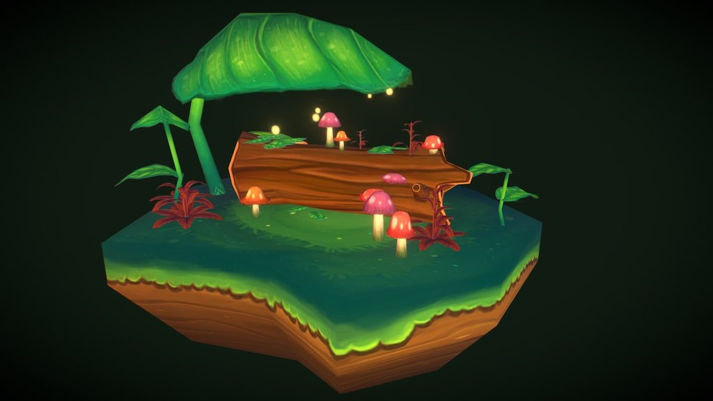 Mushroom Island 3d model