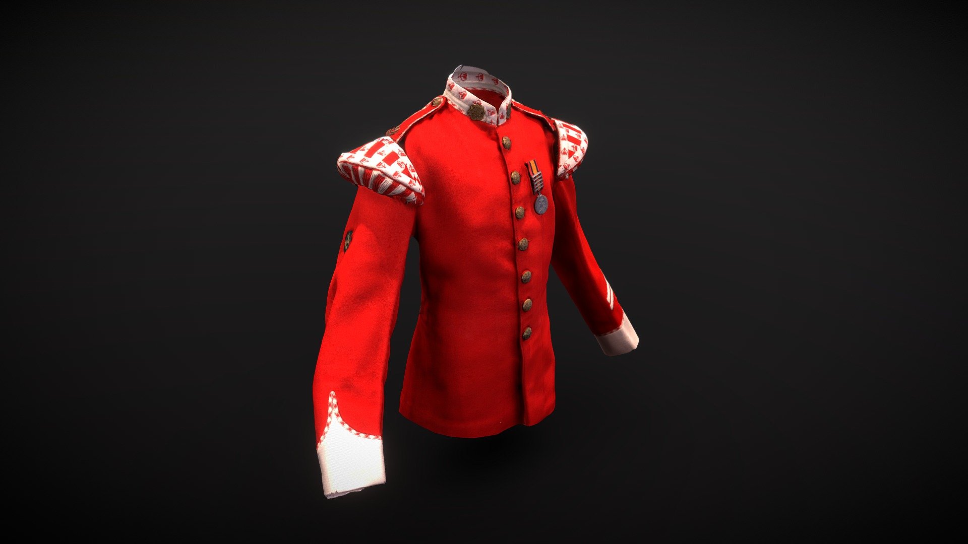 Buglers Scarlet Frock c1913 3d model