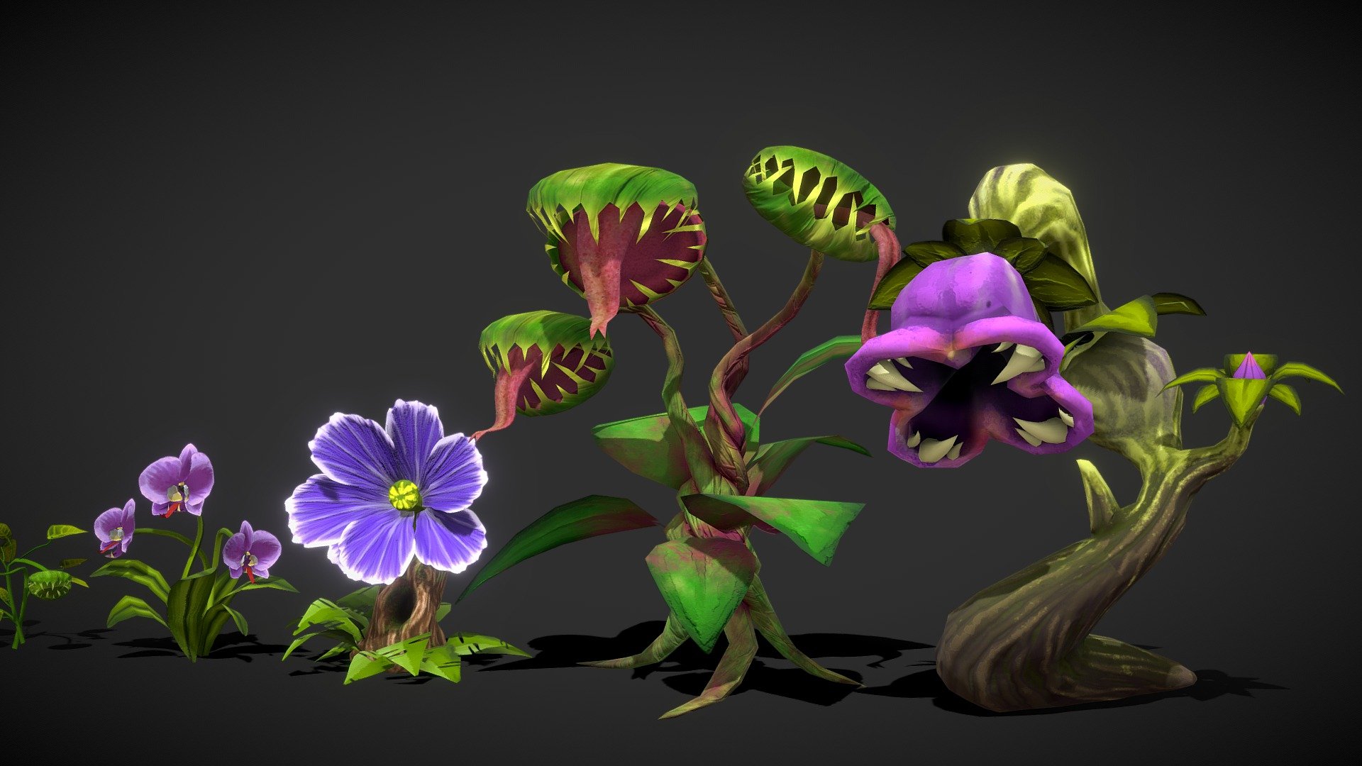 Stylized Monster Plants 3d model