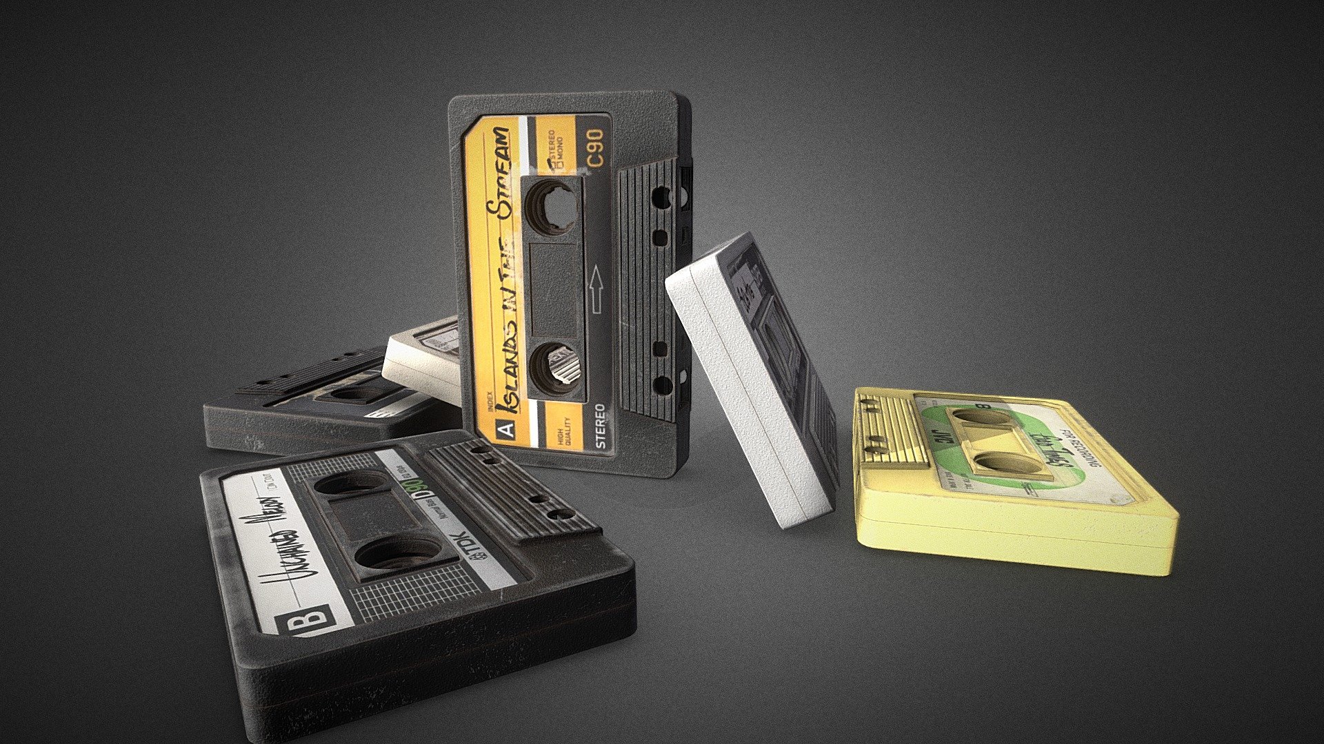 Old Cassette Tapes 3d model