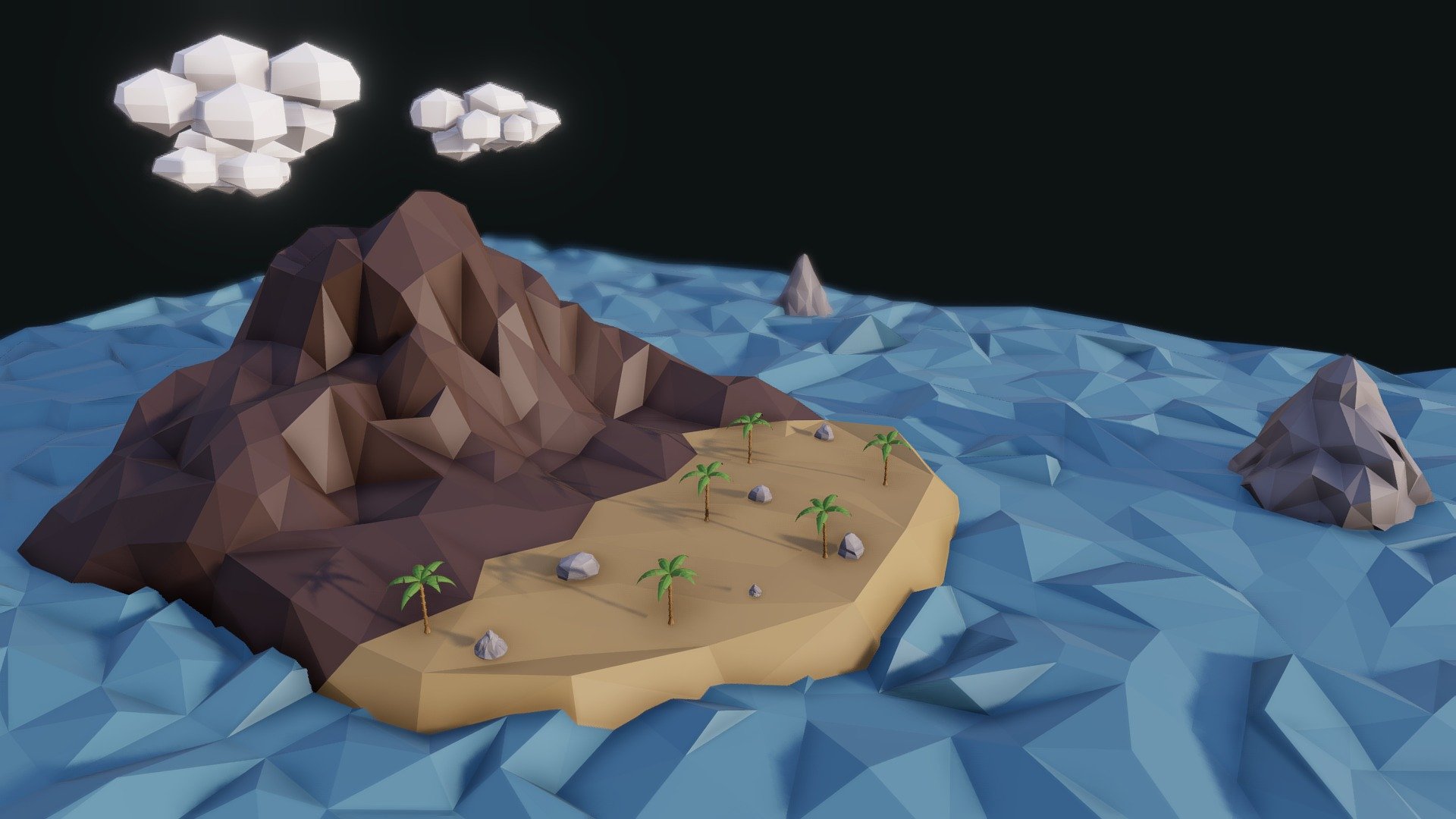 Low Poly Tropical Island 3d model