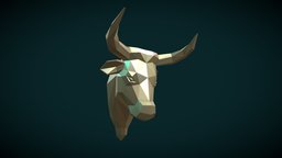 Bull  Head low Poly