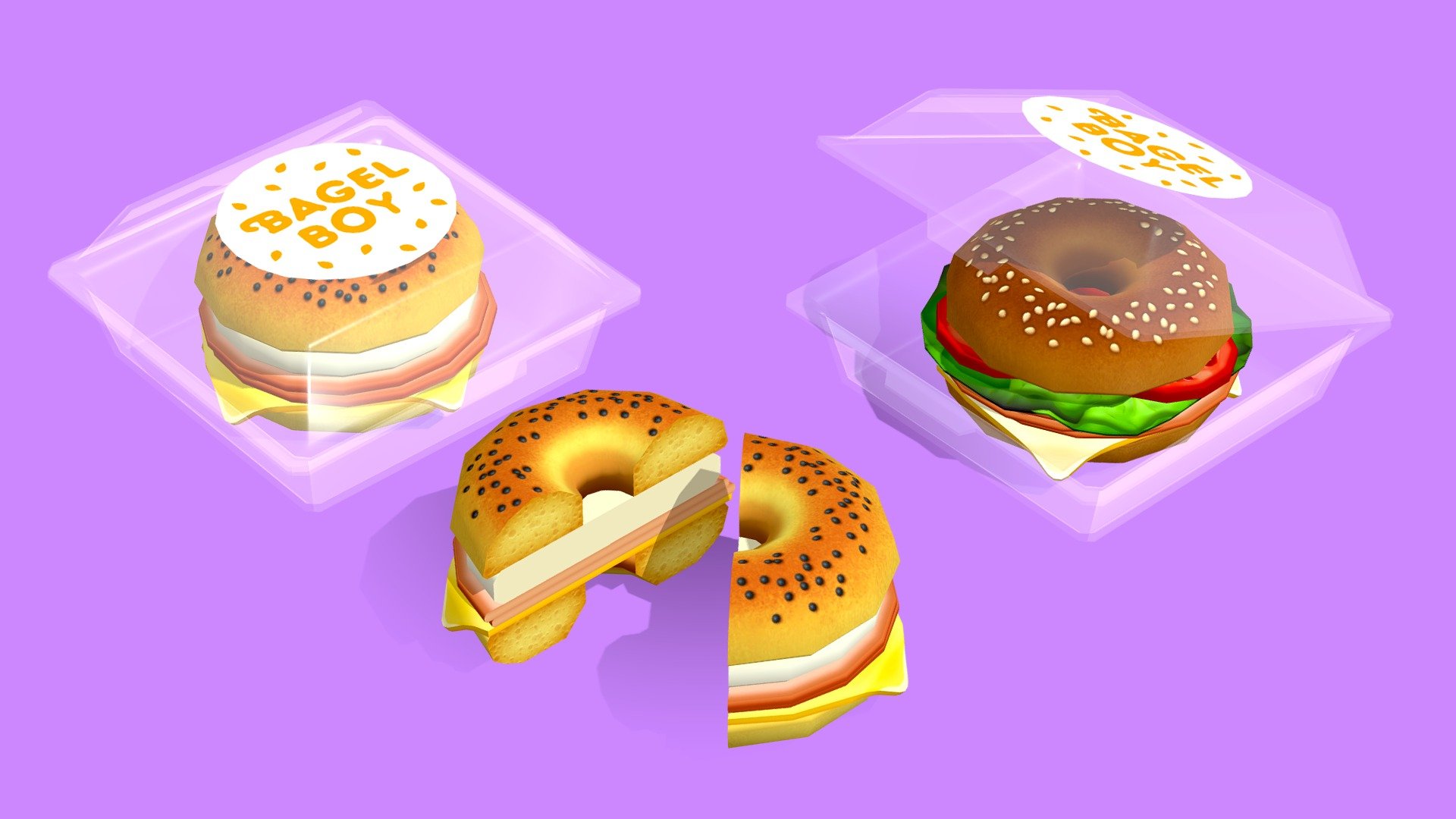 Bagel Sandwiches 3d model