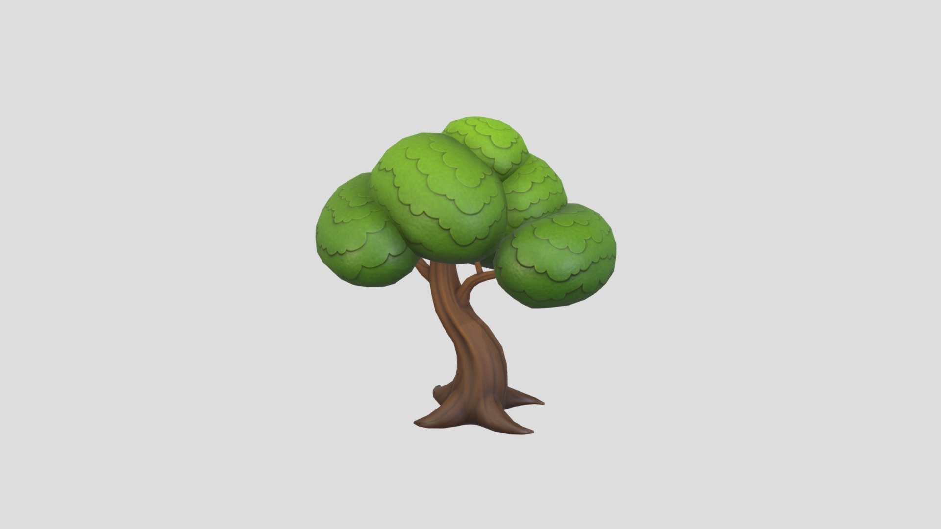 Cartoon Tree 001 3d model