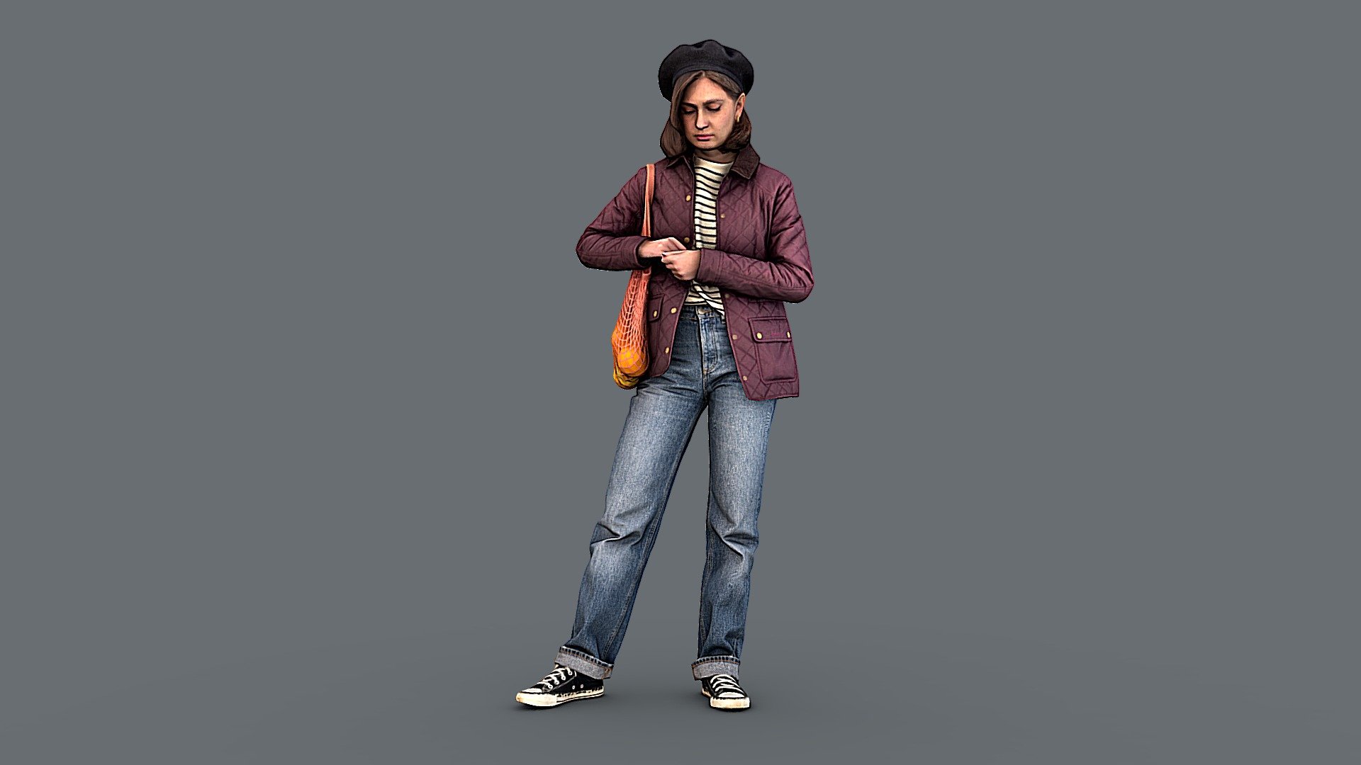 Girl with Oranges 3d model