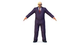 LowPoly Man Body Boss Jacket Suit