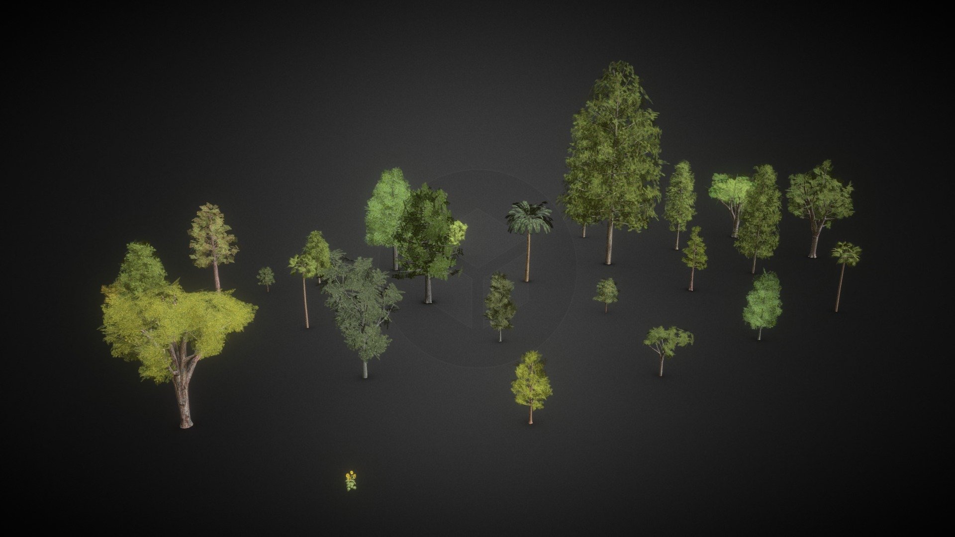 Low-poly Trees Collection 3d model