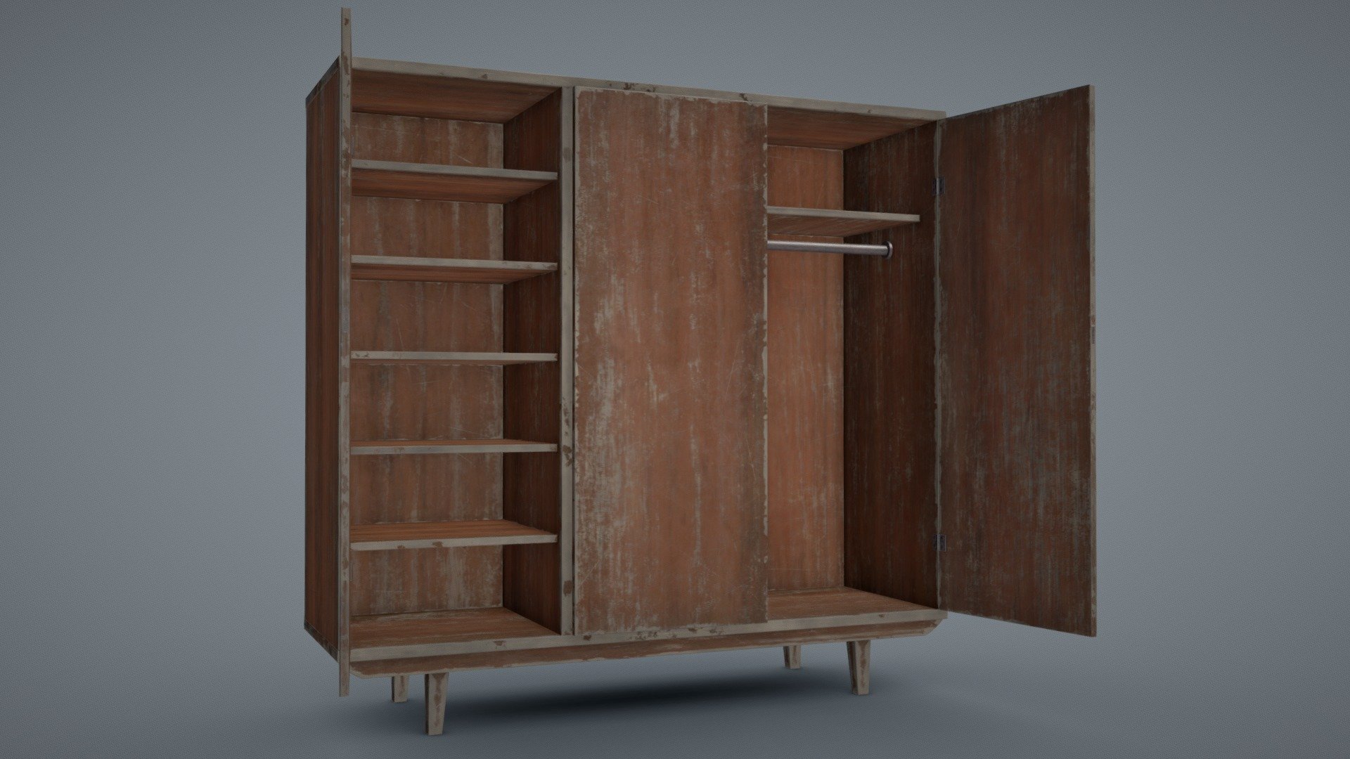 Soviet Wardrobe Variant 1 Damaged 3d model