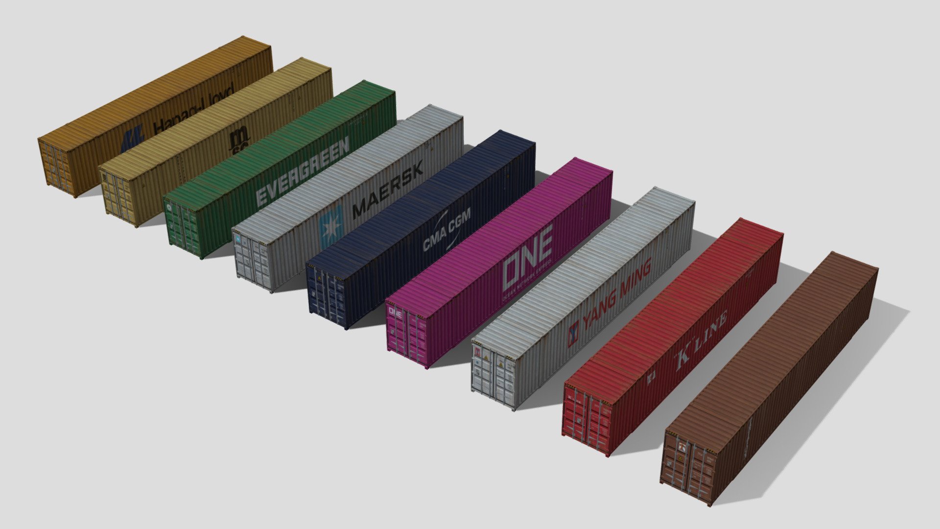 53ft Containers 3d model