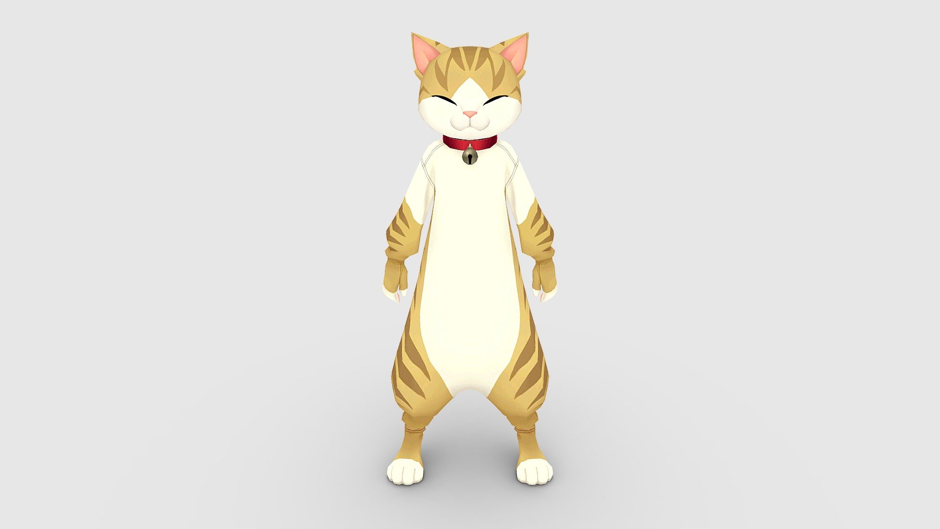 Cartoon cat costume 3d model