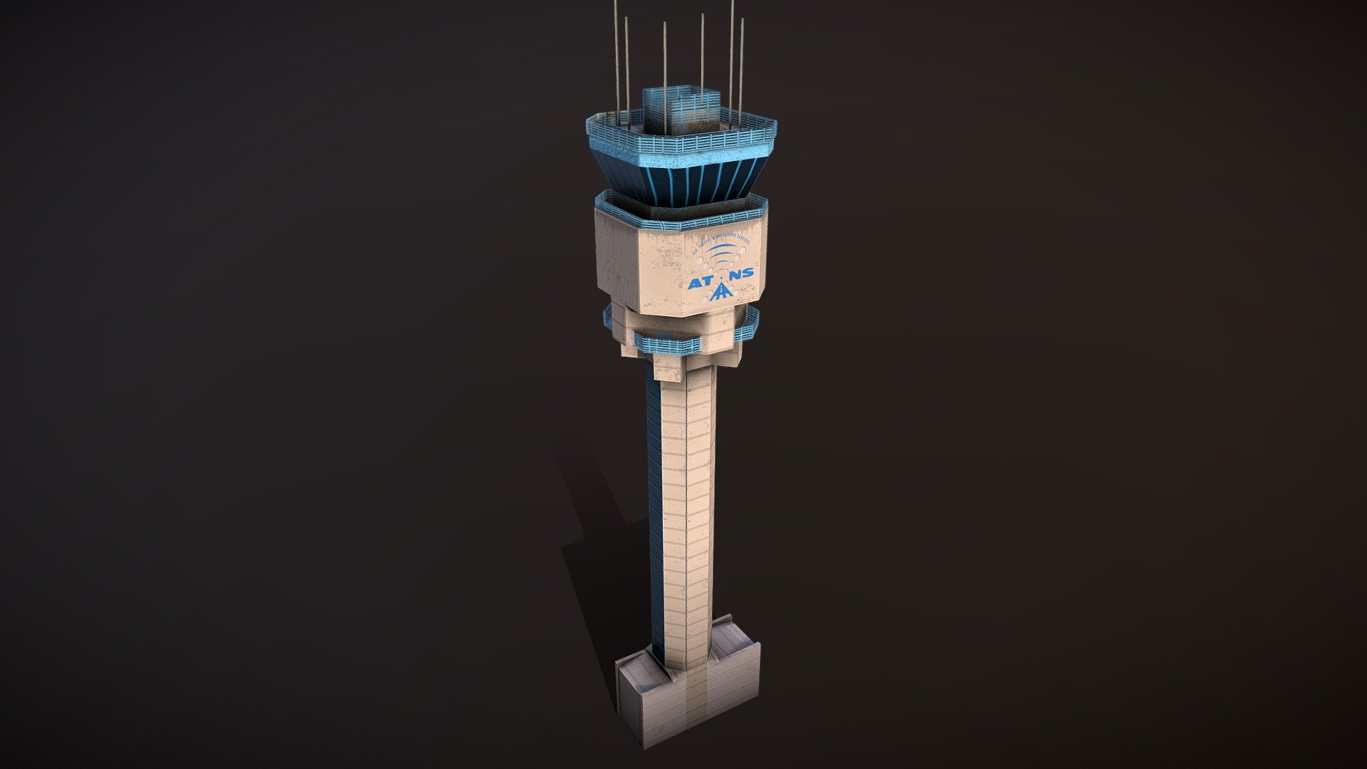 Johannesburg airport tower 3d model