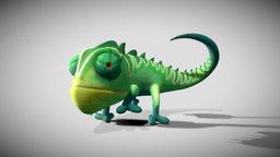 Cartoon chameleon lizard 3D model