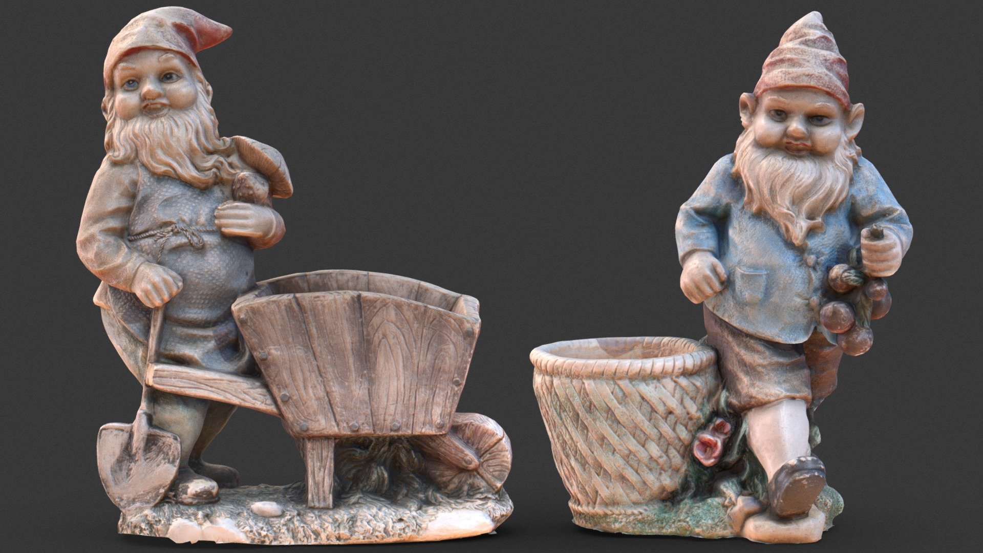 Old garden gnomes 3d model