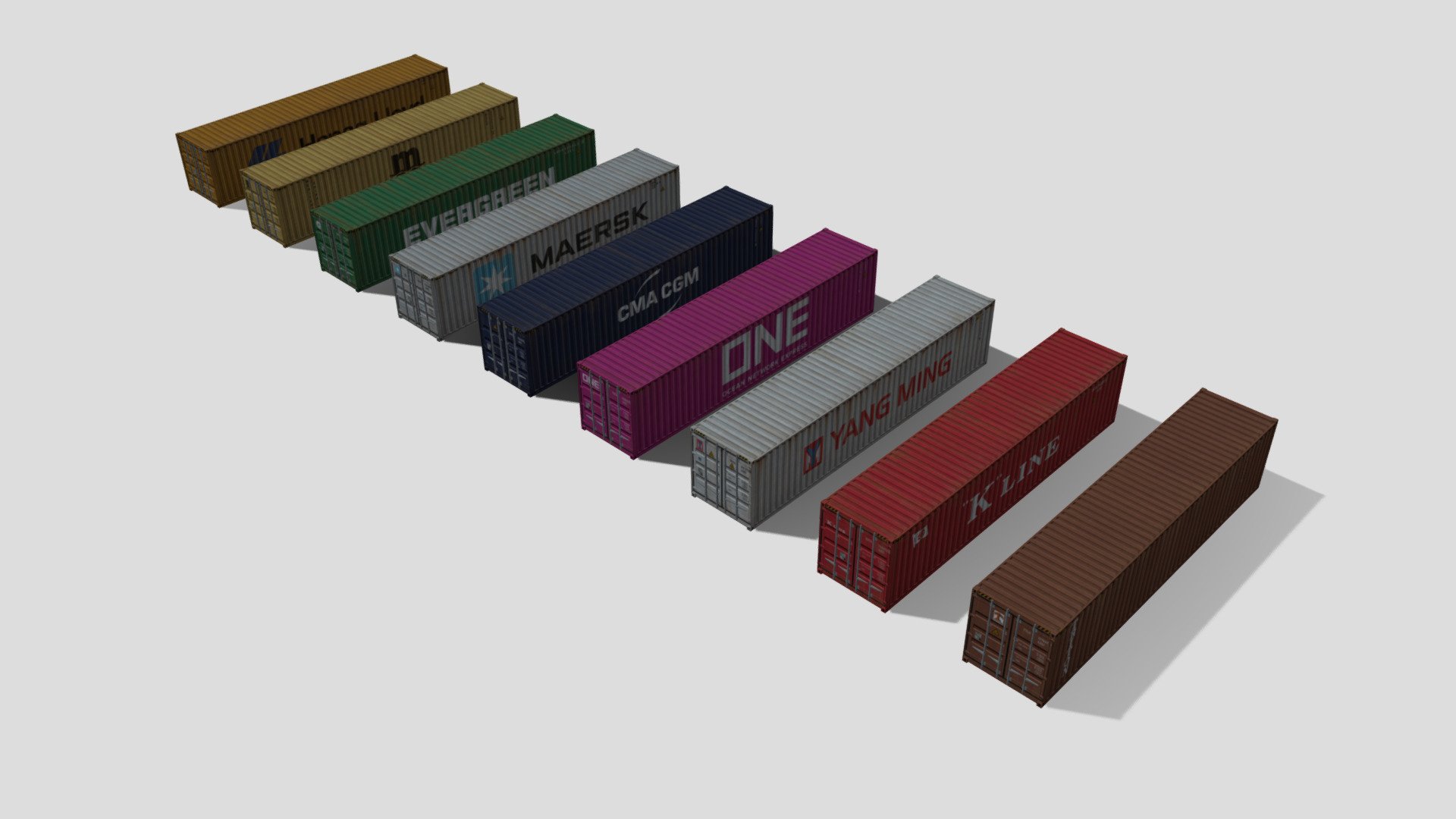 40ft Containers 3d model