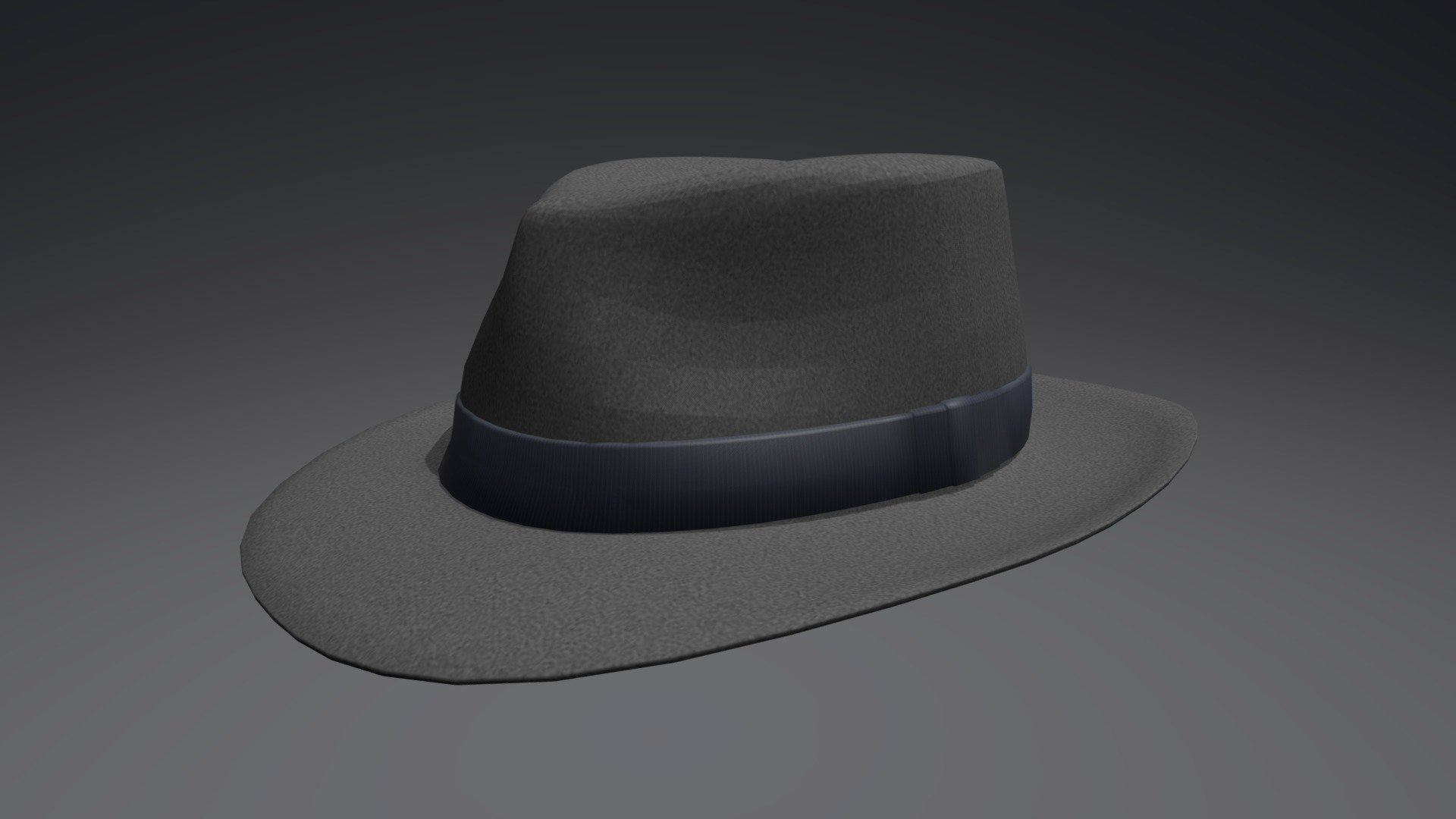 Trilby Hat (Dark Grey) 3d model