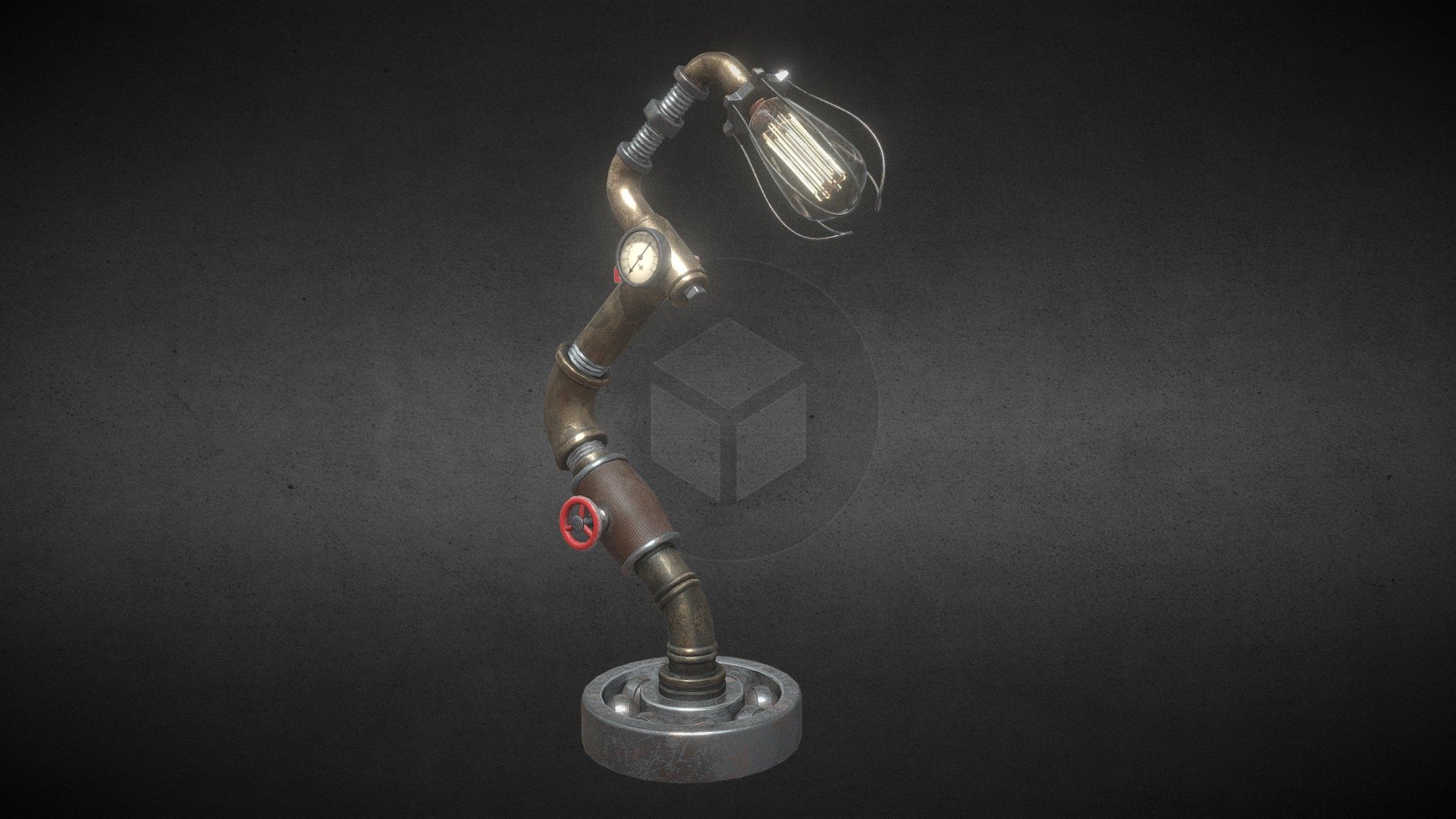 Steampunk lamp 3d model